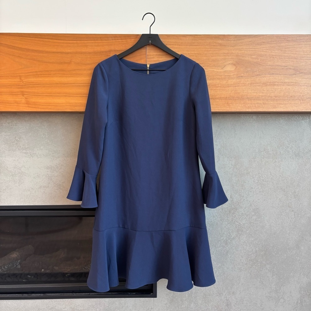 Sail To Sable Ruffle Mini Dress In Navy, Size 8 - Picture 2 of 14